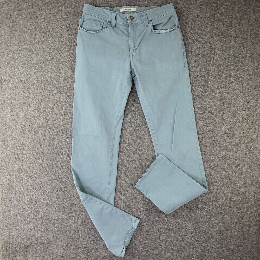 Fidelity Jimmy Jeans Mens 31x34 Havana Twill‎ Green Pants